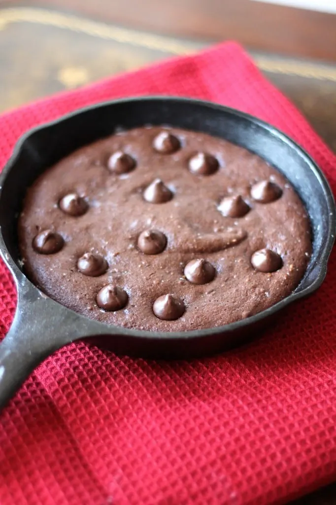 Paleo Fudgy Skillet Chocolate Cake for Two