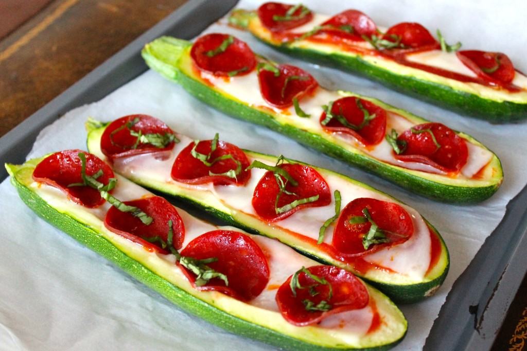 Pizza Stuffed Zucchini Boats