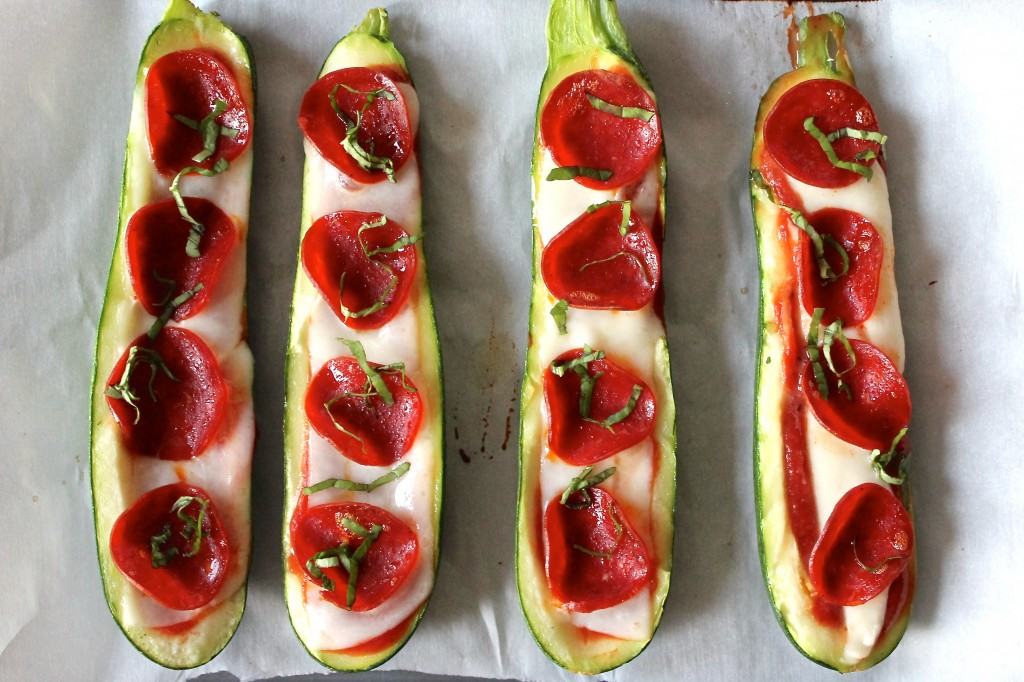 Pizza Stuffed Zucchini Boats