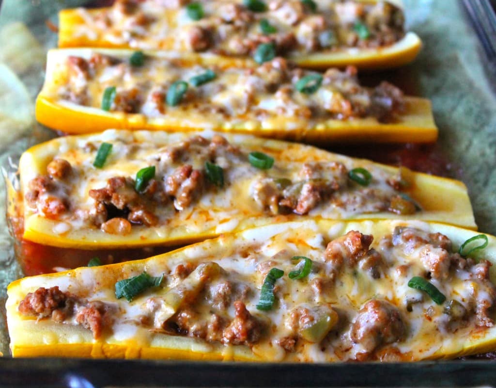 Taco Stuffed Summer Squash Boats - Smile Sandwich