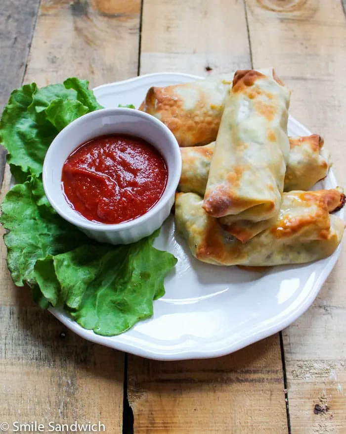 Cheesy Zucchini and Corn Baked Egg Rolls