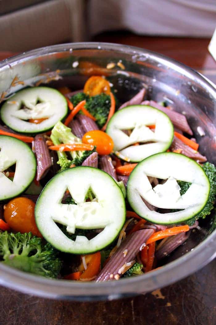 Healthy Halloween Pasta Salad