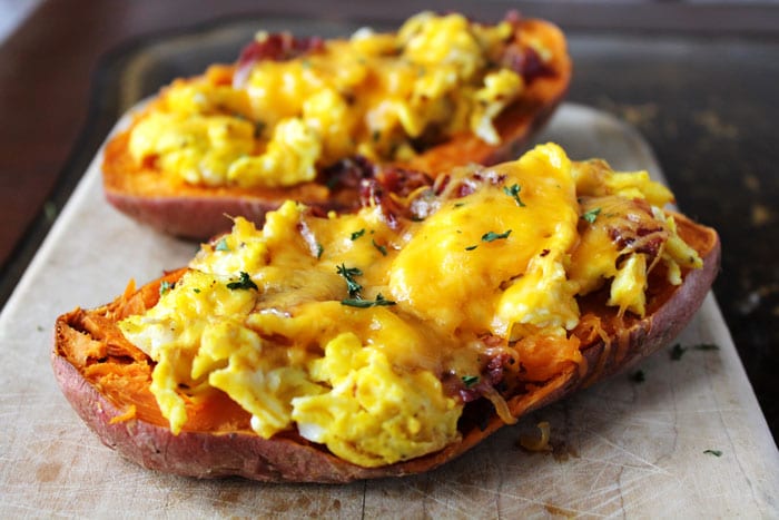 Breakfast Stuffed Sweet Potatoes