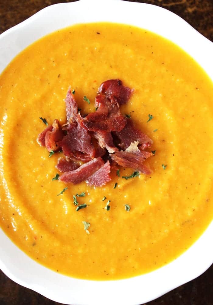 Apple and Butternut Squash Soup with Bacon - Smile Sandwich