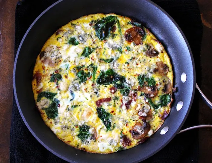 Mushroom, Spinach and Feta Frittata