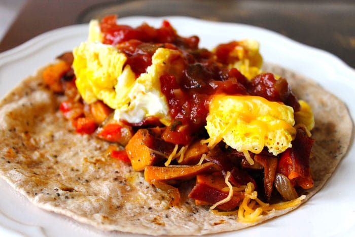 Healthy Breakfast Burritos with Sweet Potato