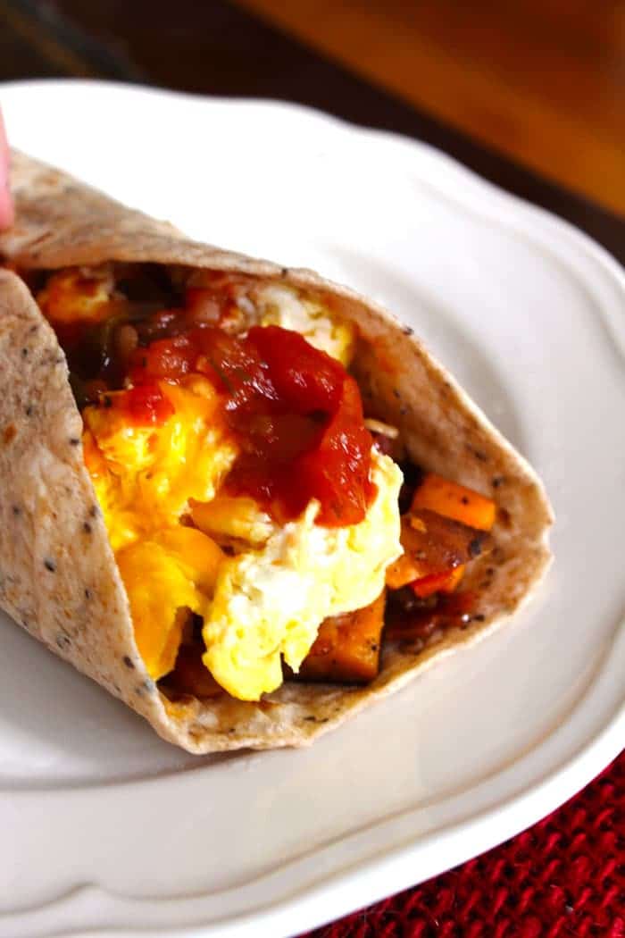 Healthy Breakfast Burritos with Sweet Potato