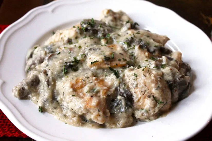 Lightened Up Mushroom Asiago Chicken