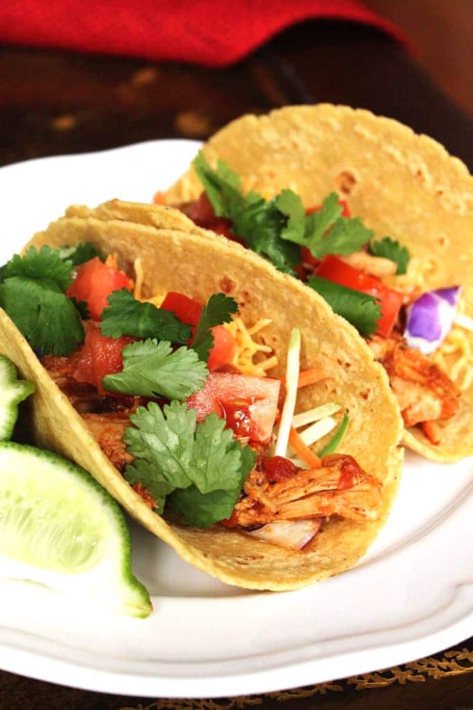 Stupidly Easy Slow Cooker Chicken Tacos