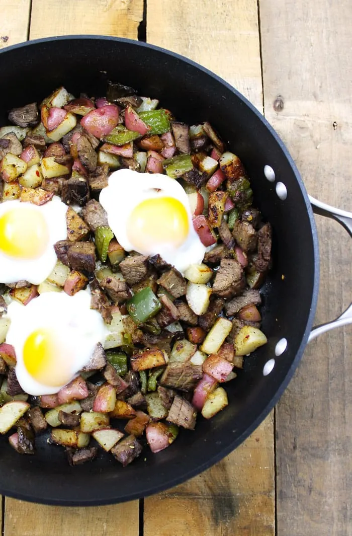 One Pan Steak and Red Potato Hash