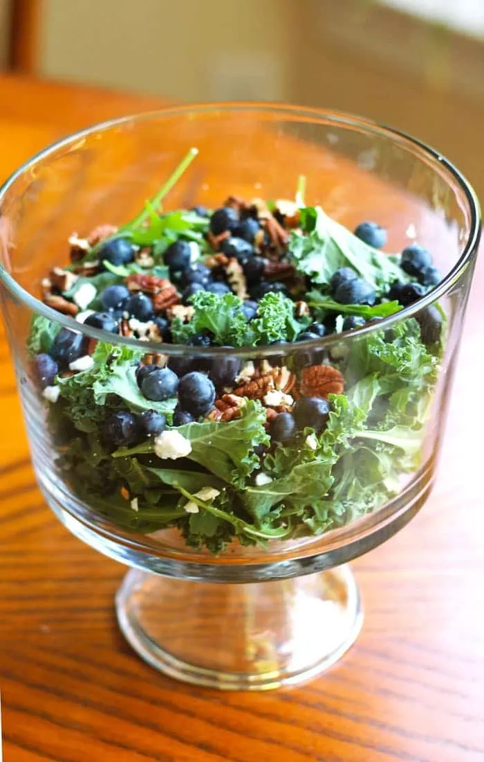 Blueberry and Feta Kale Salad