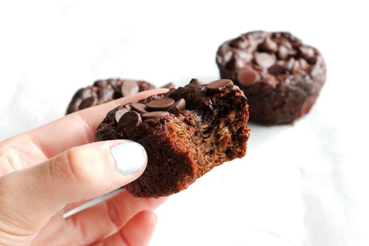 Flourless Double Chocolate Zucchini Muffins