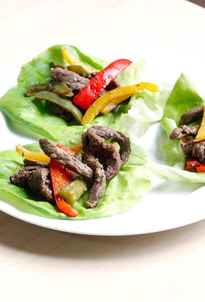 Easy Steak Fajita Lettuce Wraps