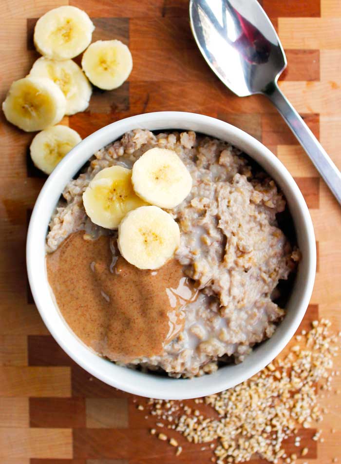 Clean Eating Peanut Butter Banana Slow Cooker Oatmeal