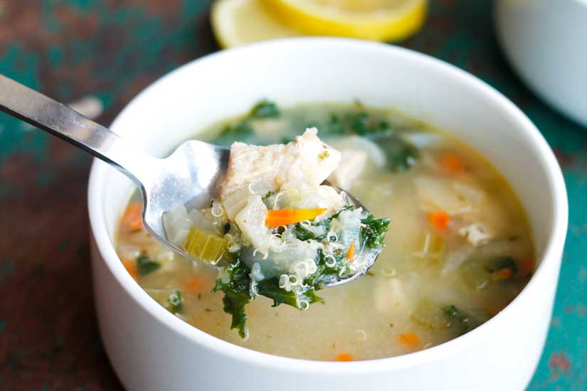 Clean Eating Lemon Chicken Quinoa Soup