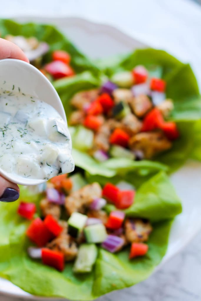 Greek Chicken Lettuce Wraps-3