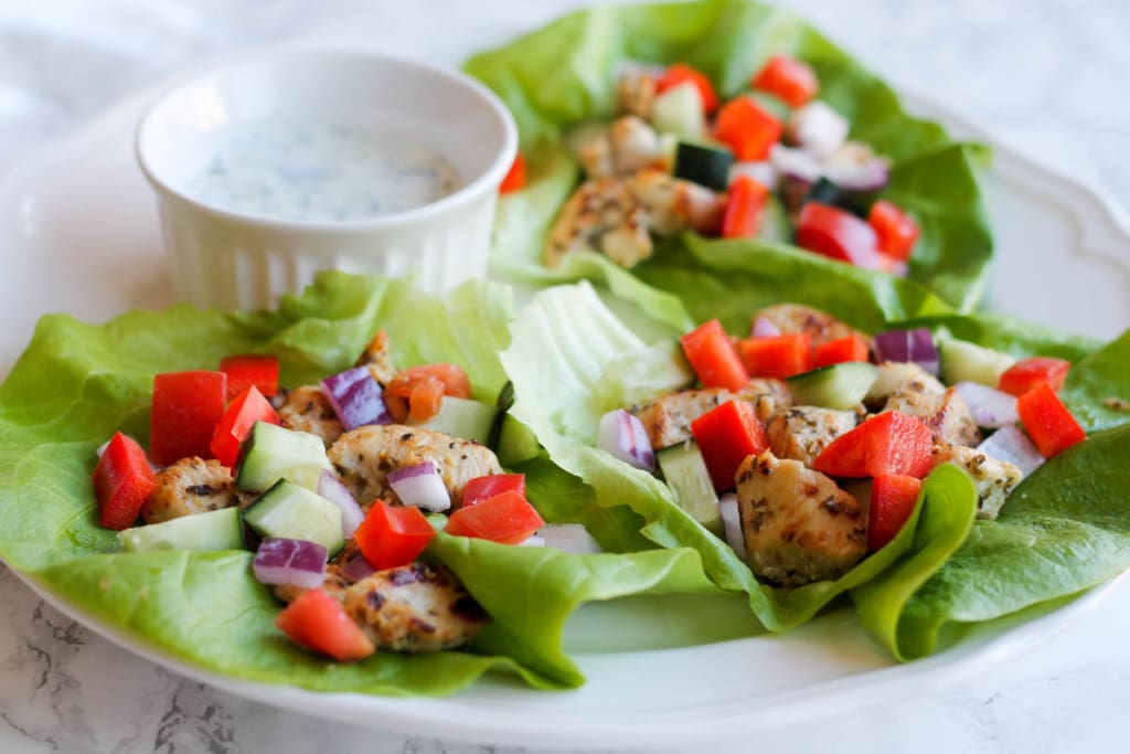 Greek Chicken Lettuce Wraps-4