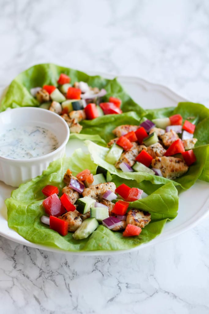 Greek Chicken Lettuce Wraps