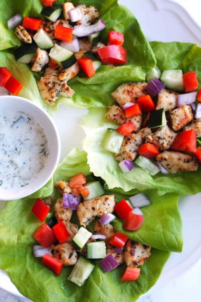 Greek Chicken Lettuce Wraps