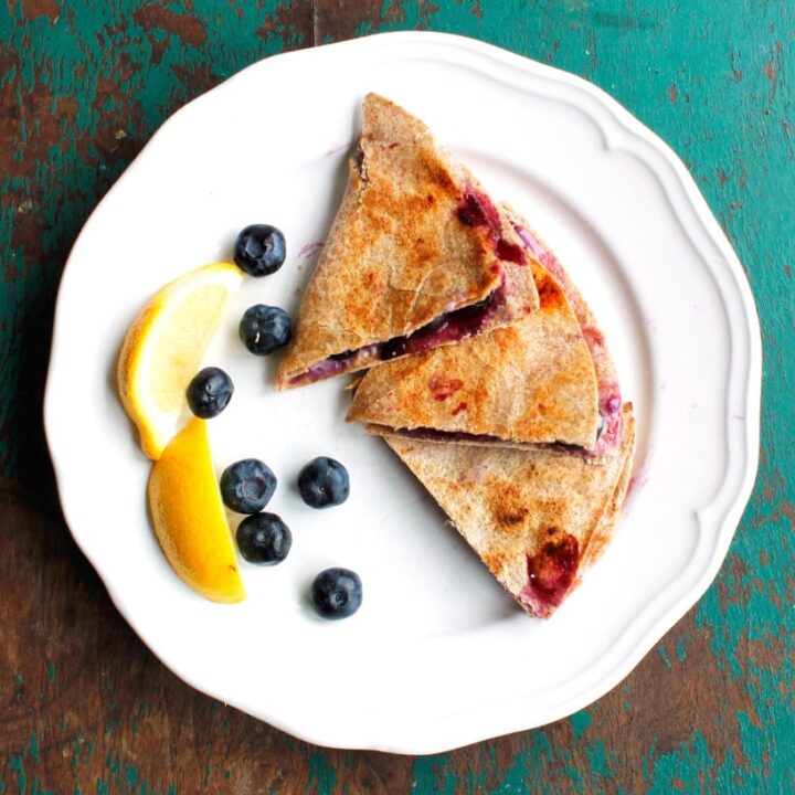Lemon Blueberry Breakfast Quesadilla