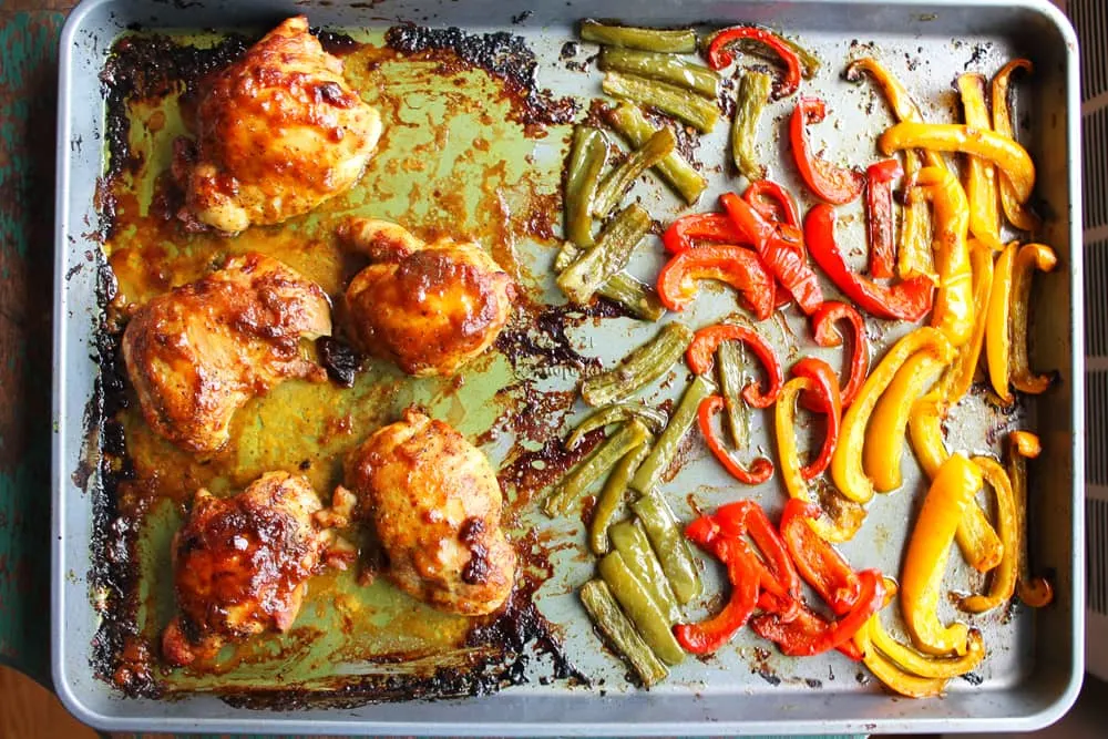 One Pan Oven-Baked Chicken and Peppers