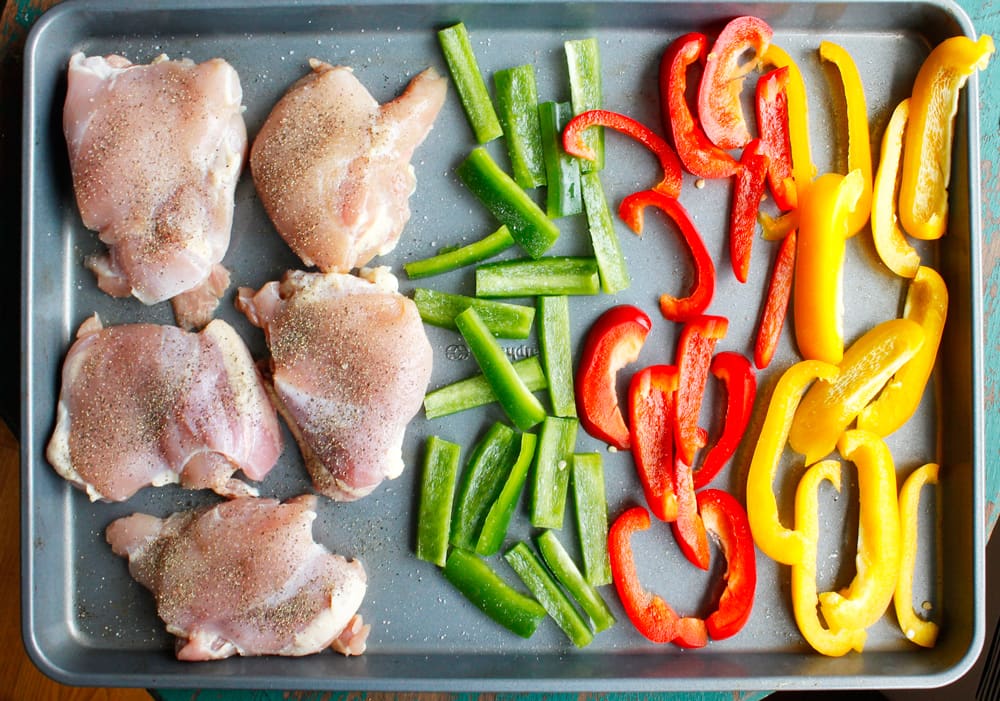 One Pan Oven Baked Chicken And Peppers