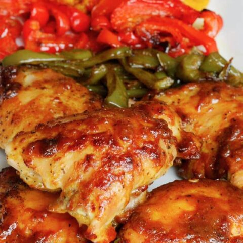 One Pan Oven Baked Chicken and Peppers