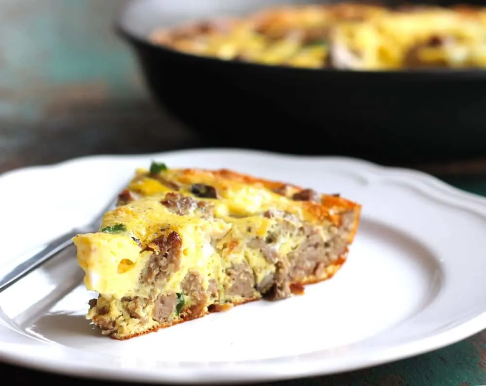 Stupidly Easy Sausage Spinach Crustless Quiche
