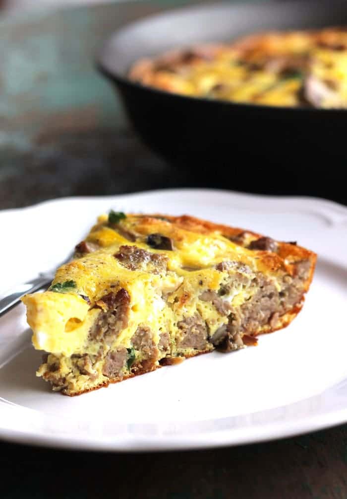 Stupidly Easy Spinach Sausage Crustless Quiche