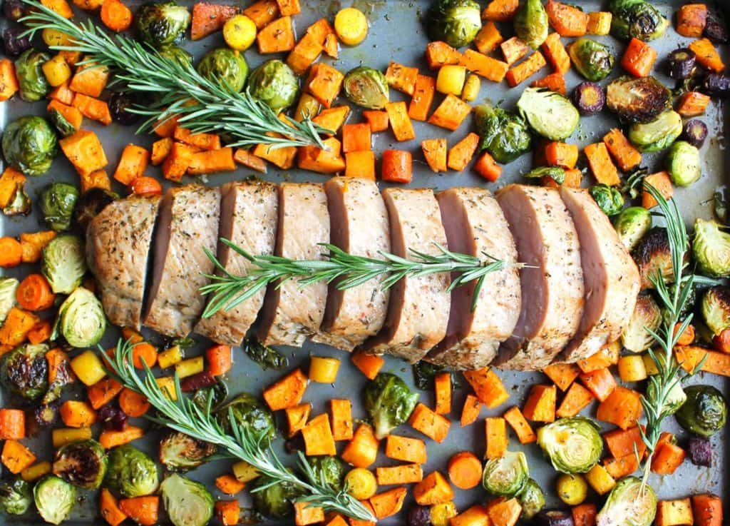 One-Pan Pork Tenderloin with Heirloom Tomato & Shallot Confit