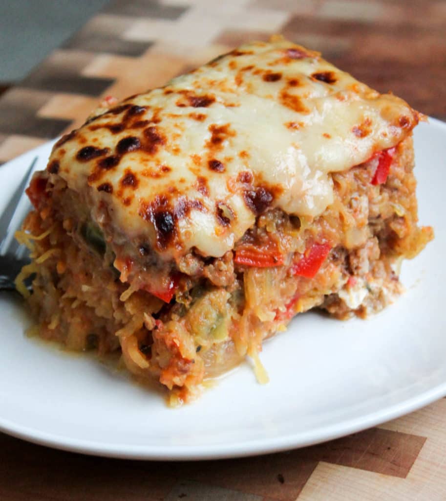 Sausage and Peppers Spaghetti Squash Casserole