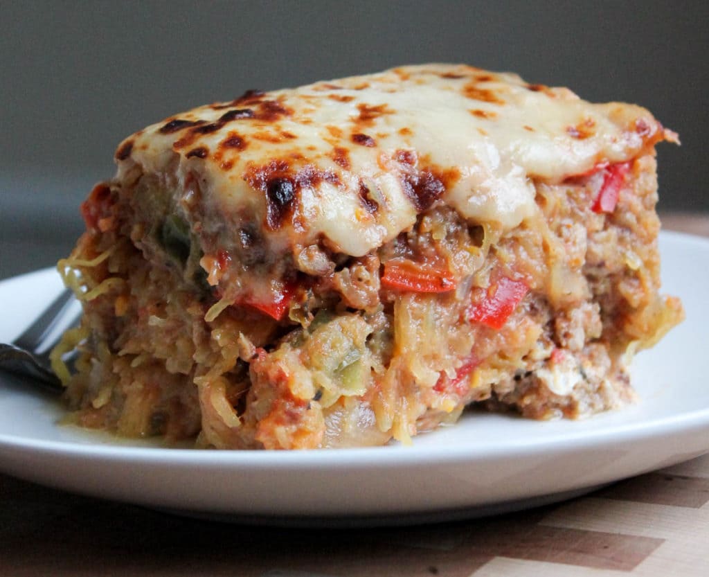 Sausage and Peppers Spaghetti Squash Casserole