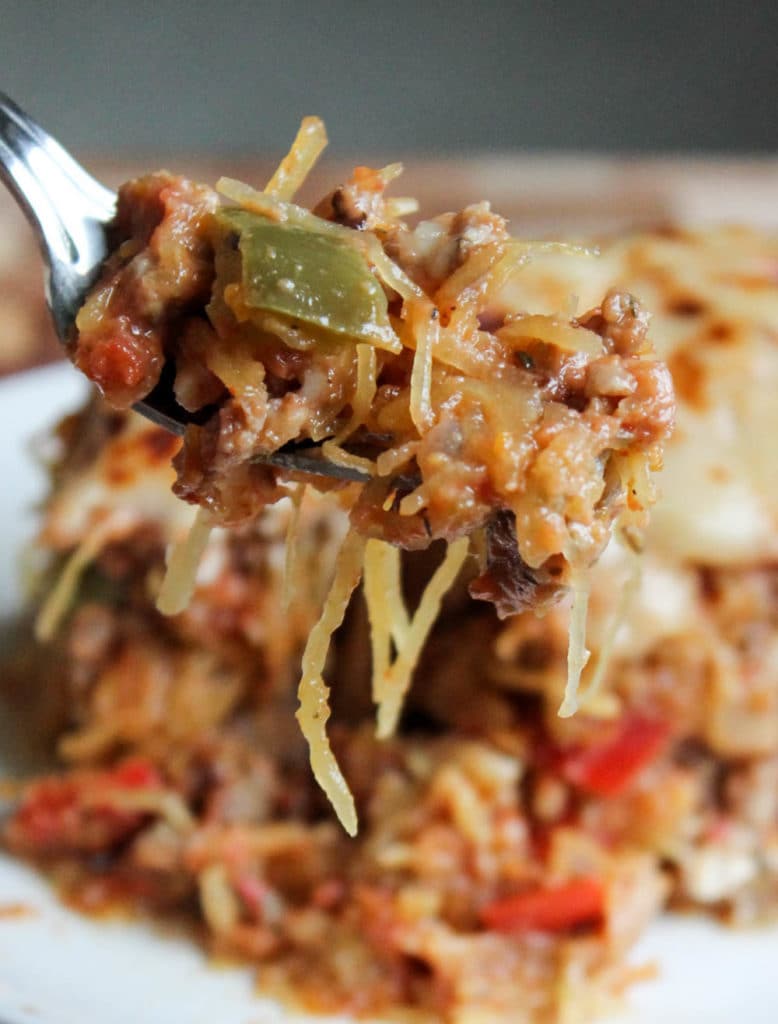 Sausage and Peppers Spaghetti Squash Casserole