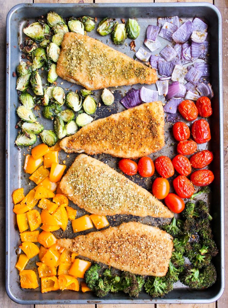 30-Minute One Pan Fish and Vegetables, meal prep recipes, easy dinner recipes