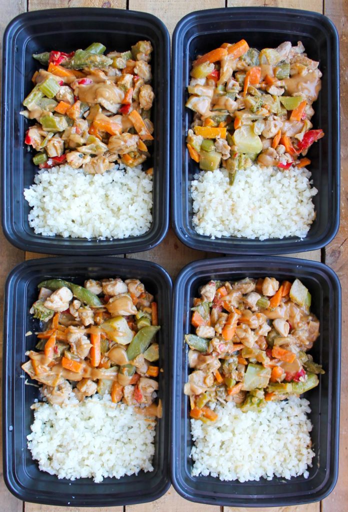 Peanut Chicken Stir Fry Meal Prep Bowl