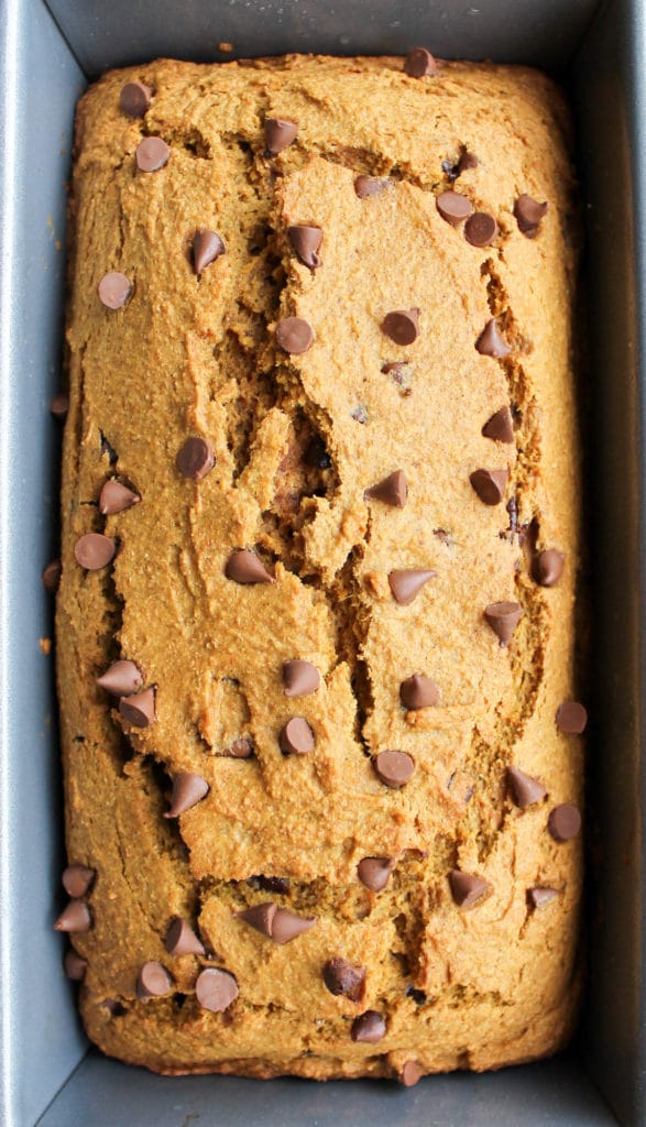 Whole Wheat Pumpkin Bread with Chocolate Chips