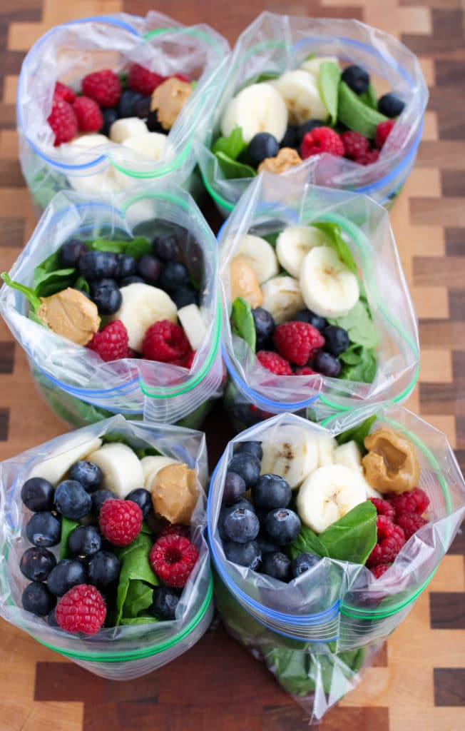 Peanut Butter Green Smoothie Freezer Packs - Smile Sandwich