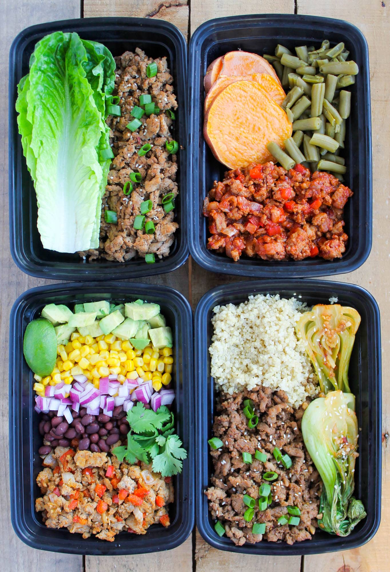 Turkey Taco Meal Prep Bowls - Sweet Peas and Saffron