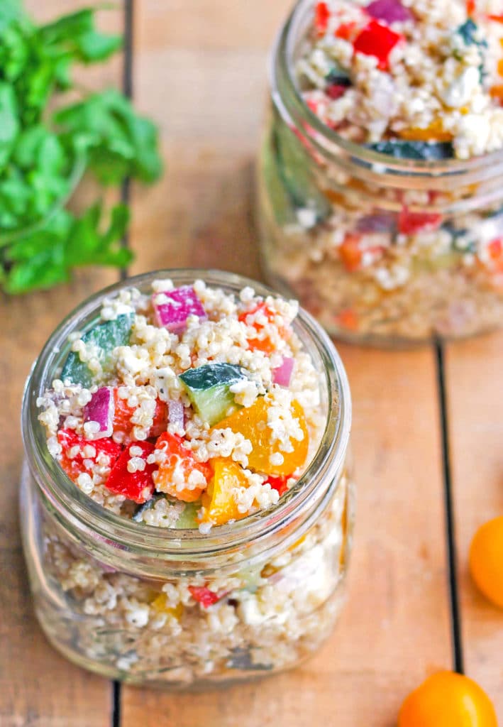 Mediterranean Quinoa Salad in a Jar