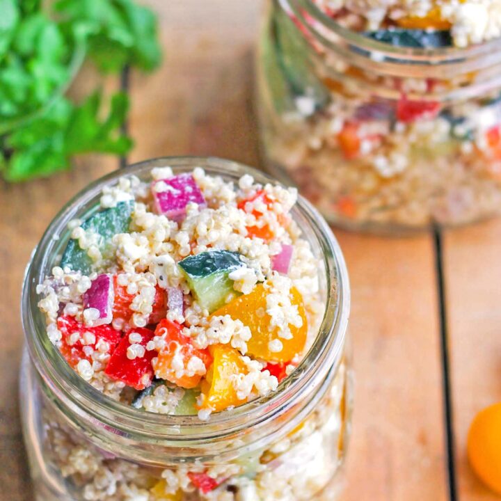 Mediterranean Quinoa Salad in a Jar