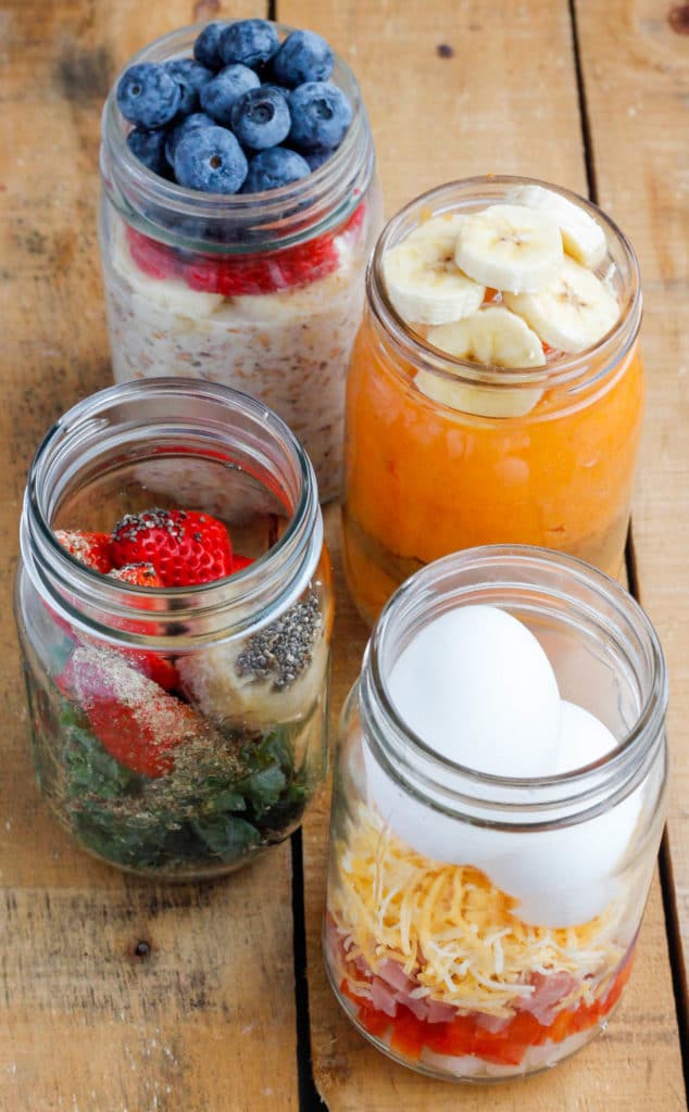 Make-Ahead Healthy Breakfast Meal Prep Jars: 4 Ways - Smile Sandwich