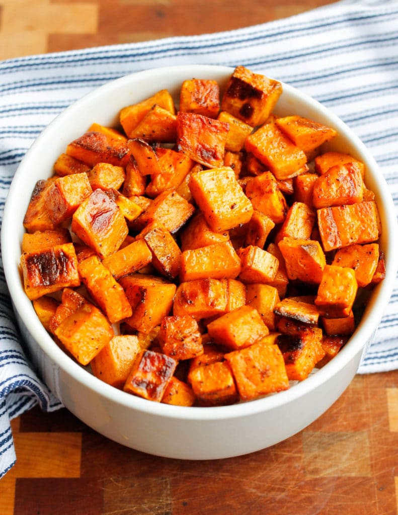 Maple Cinnamon Roasted Sweet Potatoes