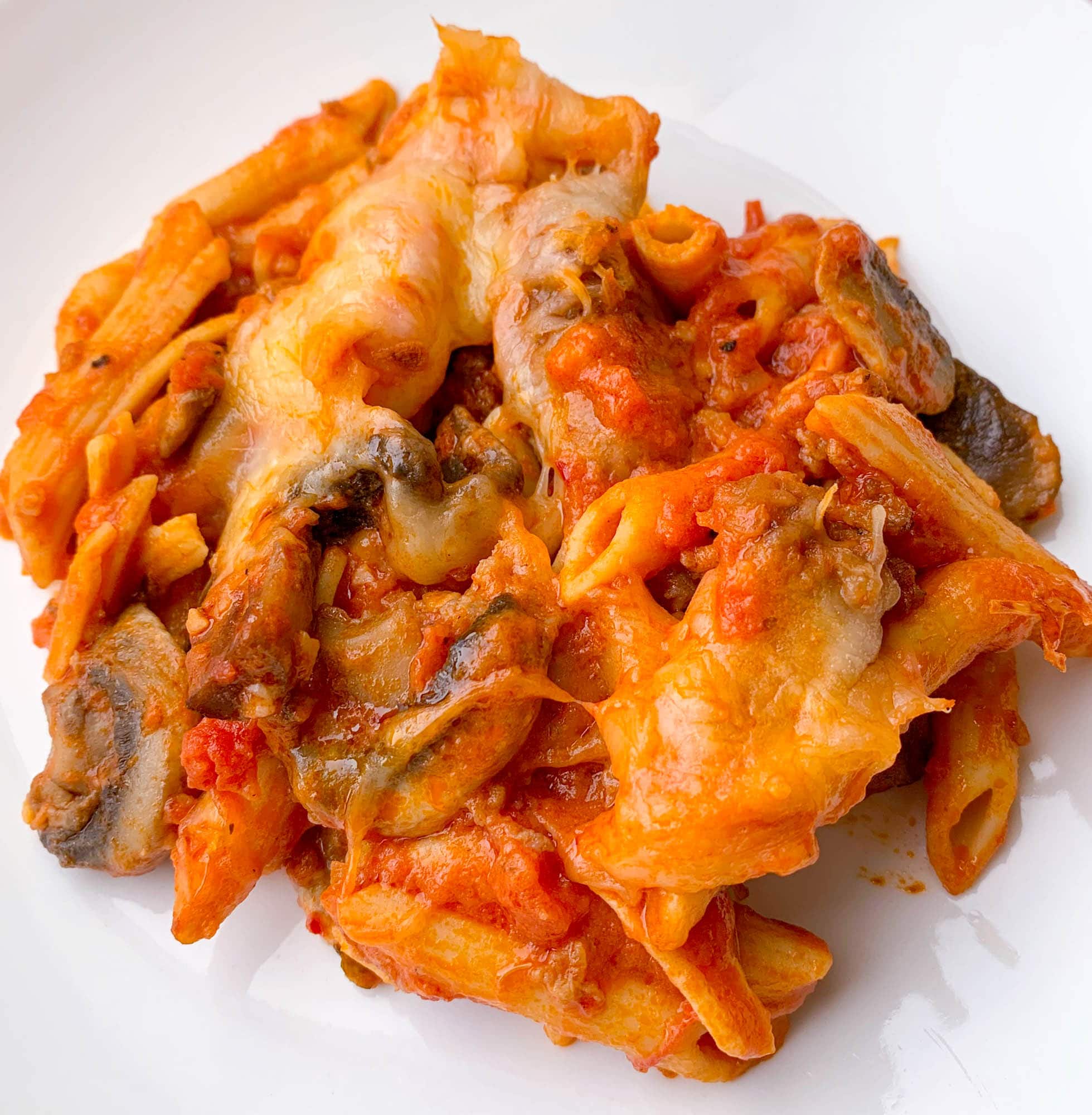 Gluten-Free Pasta Bake with Sausage and Mushrooms