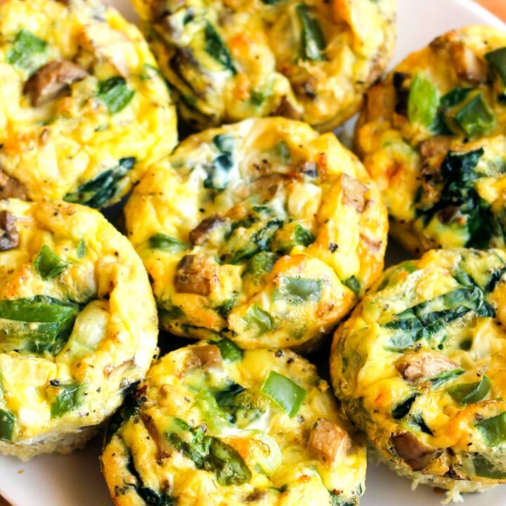 Spinach Mushroom Asiago Egg Muffins