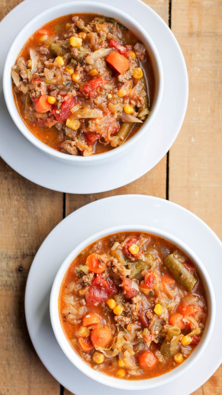 Ground Beef and Cabbage Soup Smile Sandwich