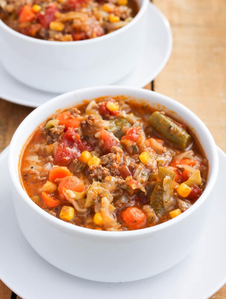 Ground Beef and Cabbage Soup - Smile Sandwich