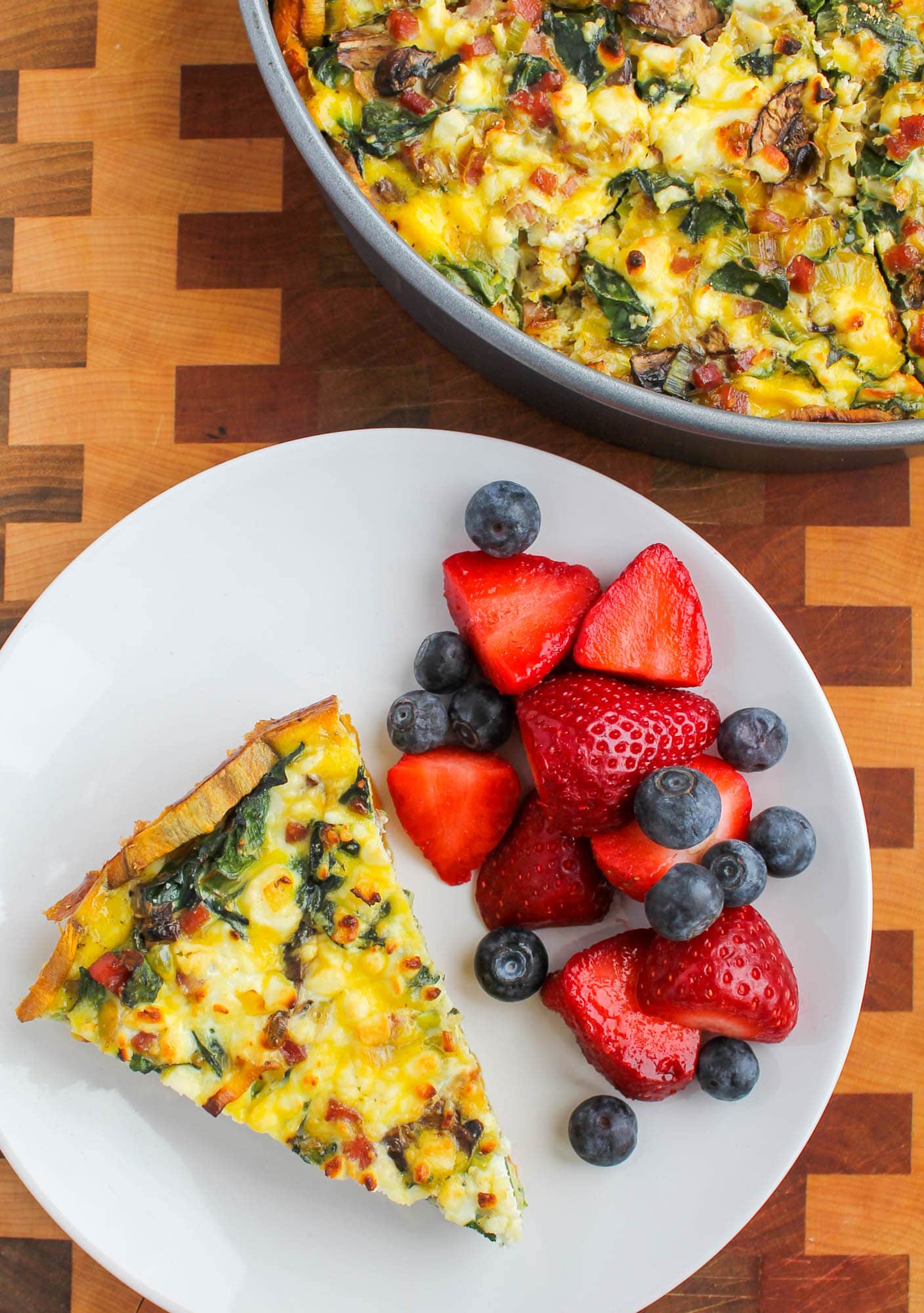 Ham, Mushroom & Leek Sweet Potato Crust Quiche - Smile Sandwich