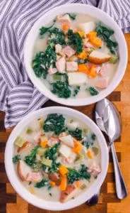 Leftover Ham Soup with Potatoes, Kale and White Beans-3