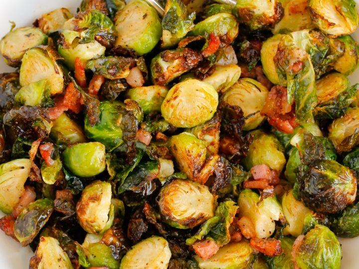 Air Fryer Miso Brussels Sprouts With Pancetta