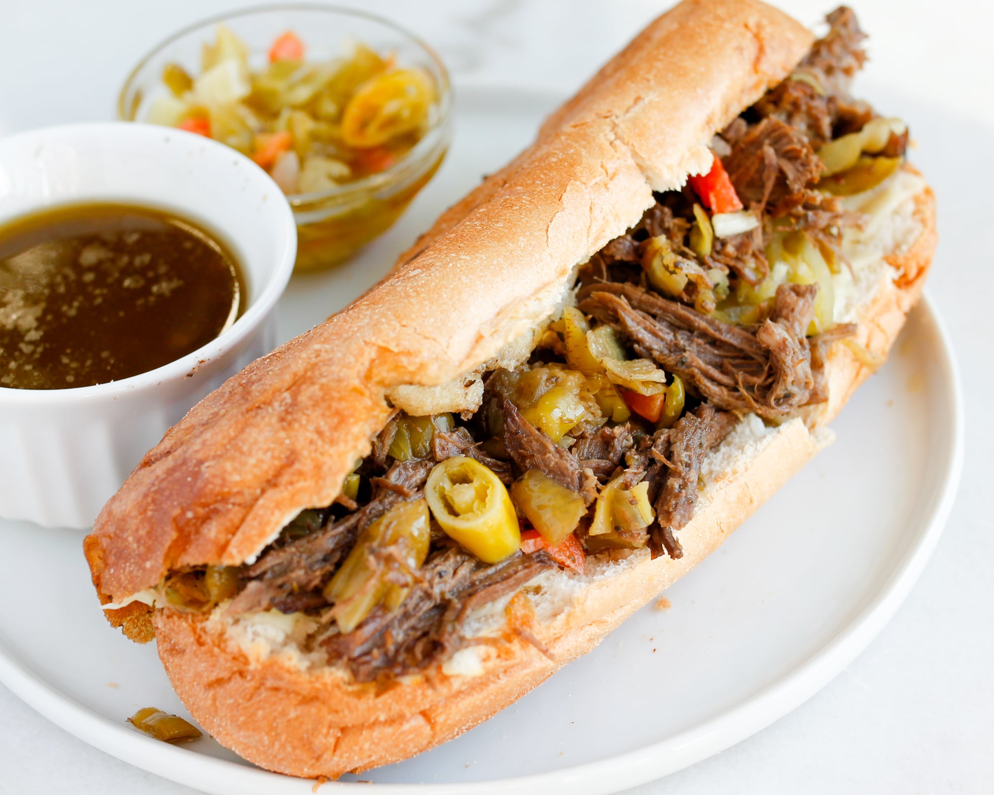 Instant Pot Italian Beef Smile Sandwich